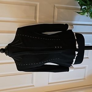 Black and cream color satin lining blazer.